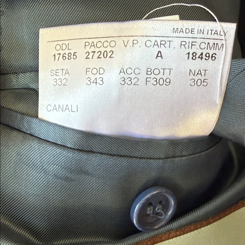 Canali Light Blue Windowpane Sportcoat with Red Checks - Picture 13 of 16